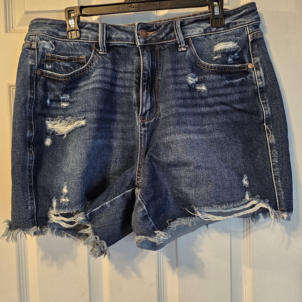 Judy Blue Medium Wash Ripped Jean Shorts